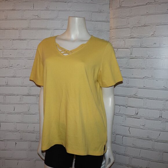 🌞✨💛 Alfred Dunner Tee · Crisscross Sparkle · Size L - Picture 4 of 6